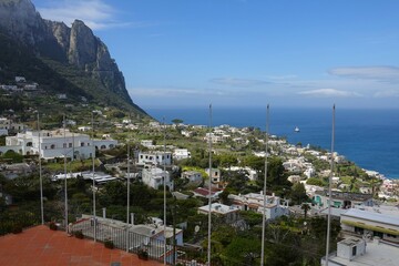 The island of Capri in the Mediterranean close to the Amalfi coast of Italy