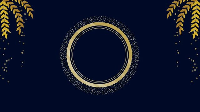 golden frame with circular form animation