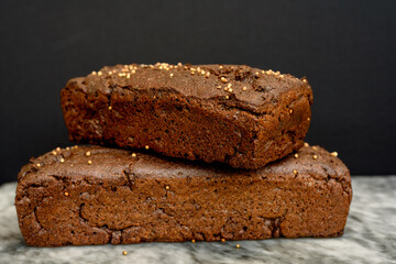 black bread close up