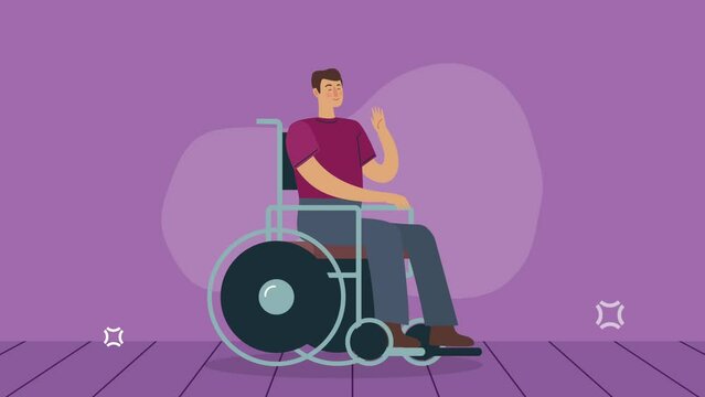 disabled man in wheelchair character