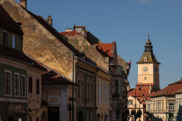 Fototapeta na wymiar The Council Square of old town Brasov Romania