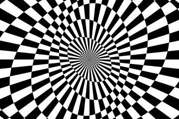 Vector abstract background. Simple illustration with optical illusion, op art.