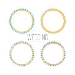 Vector cute engagement ring colorful isolated icon