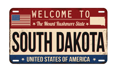 Welcome to South Dakota vintage rusty license plate