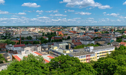 Fototapeta na wymiar View of the city of Bydgoszcz from above 