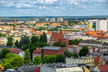 Obraz premium View of the city of Bydgoszcz from above 