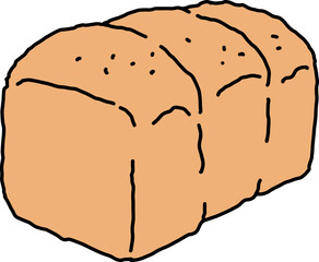 Tasty fresh bread from oven. Healthy food to every day dish. For bakery shop logo, cafe poster, restaurant menu. Hand drawn vector illustration. Cartoon retro vintage line style drawing.