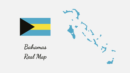 Bahamas real map vector