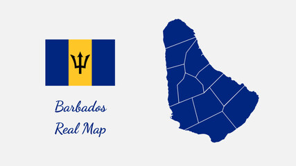 Barbados real map vector