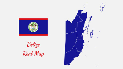 Belize real map vector