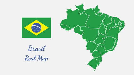 Brasil real map vector