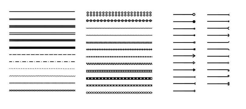 47x Linien + Striche + Enden - hervorheben unterstreichen markieren - Grafiken Elemente Vorlagen 