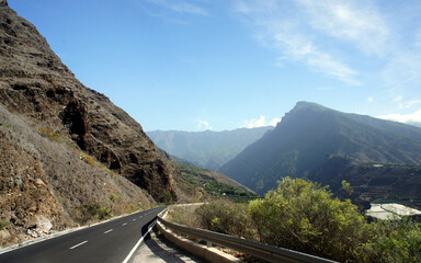 Mountain road of the island of La Palma. Canary Islands, Spain.