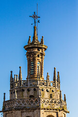 Fototapeta na wymiar Church of Santa Maria la Mayor bell tower in Ronda, Andalusia, Spain