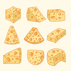 Set cheese Vector