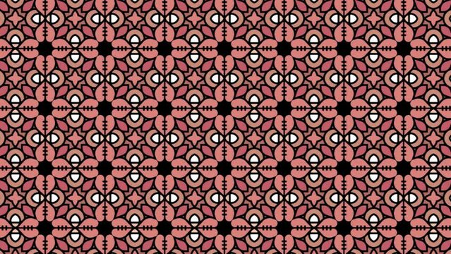 A Seamless pattern background animation with floral design and square ornaments