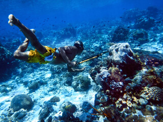 Indonesia Alor Island - Sea nomads - Bajau - Spearfishing