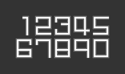 Number set vector font, modern design.