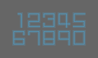 Number set vector font , modern design.