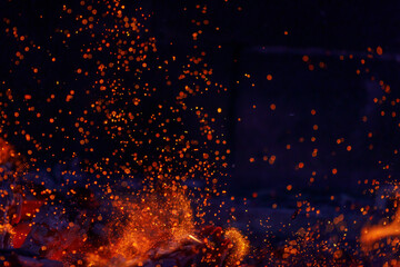 artistic fire background with sparkles