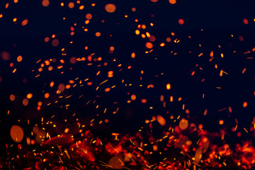 Plakat abstract fire sparks and embers background