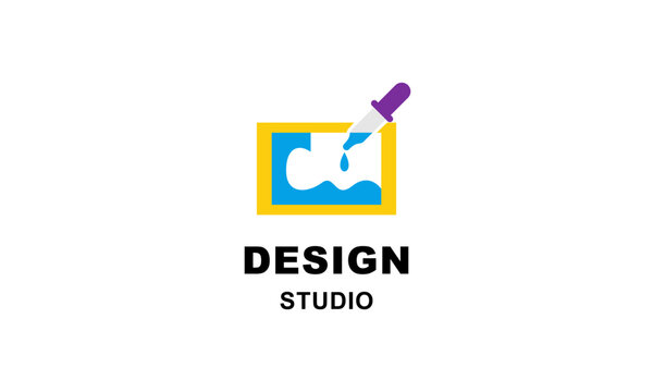 Graphic designer and web design studio tool logo