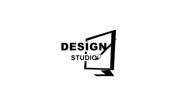 Graphic designer and web design studio tool logo
