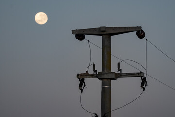 Moon and wires