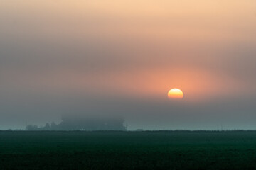 Fototapeta premium Dawn with thick fog