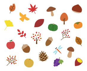 秋のイラスト素材セット