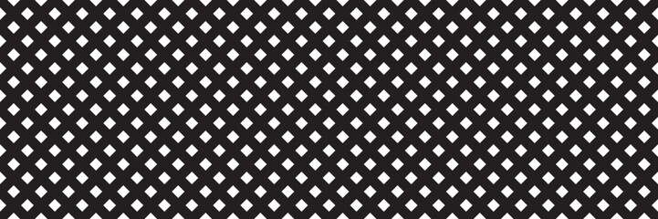 Black and white square shapes seamless pattern. Simple vector background.
Abstract mosaic grid, mesh background. Grating, lattice pattern.
