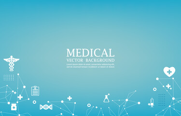 Abstract medical background futuristic polygon pattern.medical icons. 