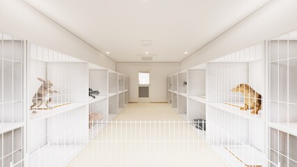 ペットホテル　人なし　イラスト