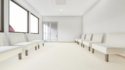 病院　待合室　人なし　イラスト