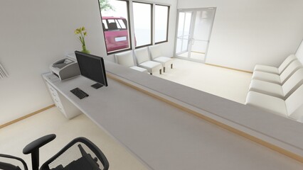 病院　待合室　人なし　イラスト