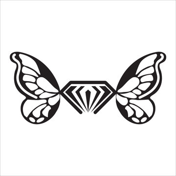 Diamond butterfly icon design web
