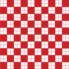 Abstract Vector Seamless red plaid Checkered Squares Pattern grid lattice