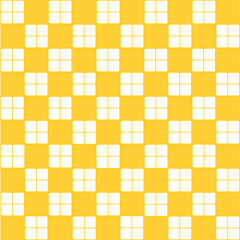Abstract Vector Seamless yellow plaid Checkered Squares Pattern grid