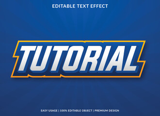 tutorial editable text effect template with abstract background use for business logo and brand