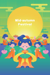 Mid Autumn Festival girls celebrate the moon