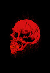 Head human skull blood artwork illustration