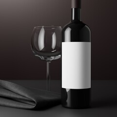 Wine Bottle With Blank Label