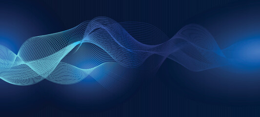 Abstract blue background with flowing lines. Dynamic waves. vector illustration.