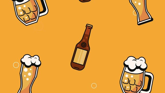 beers drinks containers pattern animation
