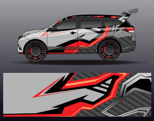 Naklejka premium Car wrap decal graphics. Abstract eagle stripe, grunge racing and sport background for racing livery or daily use car vinyl sticker