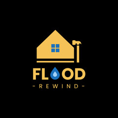 house building service logo, building tools