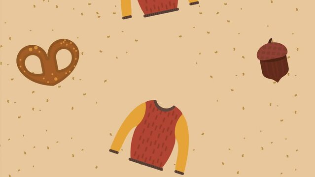 autumn season pattern animation