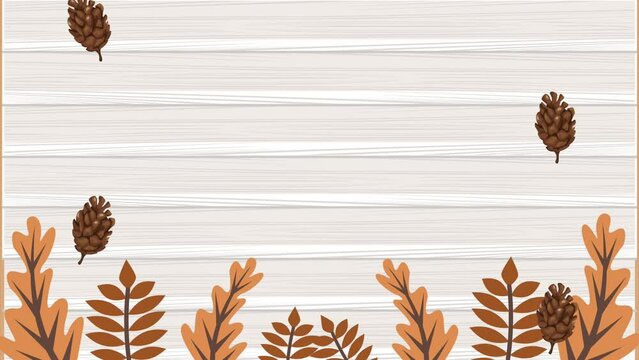 autumn season leafs frame animation