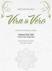 Elegant White Floral Wedding Card Design