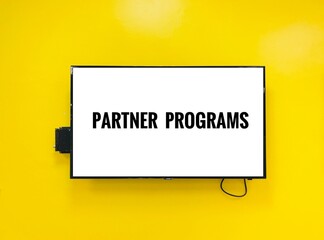 partner programs - text in Television on yellow background